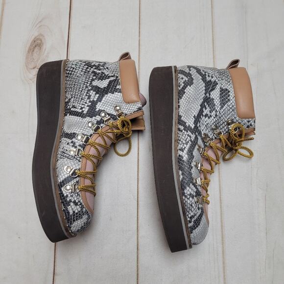 Free People Durango snake snakeskin leather hiker boots platform - Picture 5 of 11
